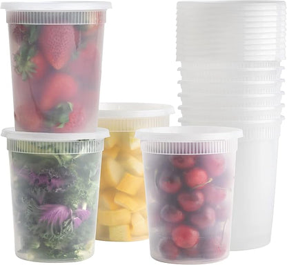 32 oz. Plastic Deli Food Storage Containers by BluShine