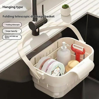 Foldable Sink Drainer Basket Hanging Strainer Colander - Image 3