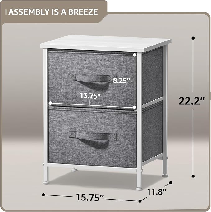 Sorbus Nightstand with 2 Drawers - Image 3