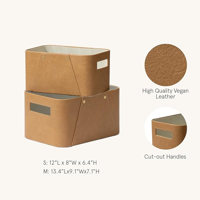LA JOLIE MUSE Storage Baskets for Organizing, 2 Pack, Storage Cube Boxes Luxury - Image 2