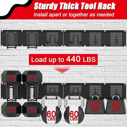 32 Inches Garage Organization, Wall Mount Garden Tool Organizer, 440lbs - Image 2