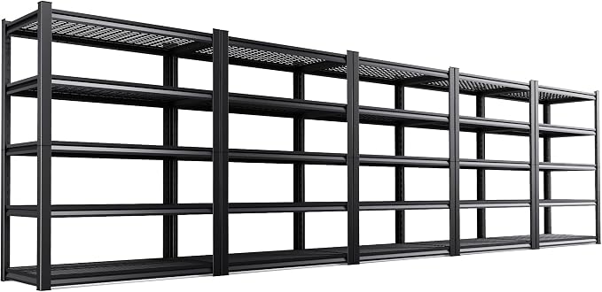 Set of 5 Garage Shelving Heavy Duty Storage Shelves, Adjustable Metal Shelving by AOAORGG