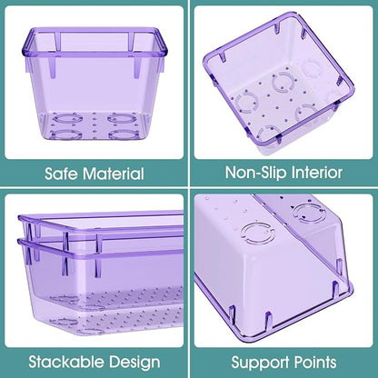 WOWBOX 25 PCS Plastic Drawer Organizer Set, Desk Drawer Divider Organizers and - Image 3