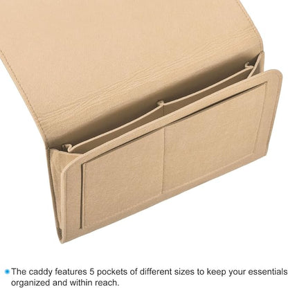 PATIKIL 13in Bedside Caddy, Bed Caddy Bedside Organizer Hanging Soft Felt 5 - Image 3