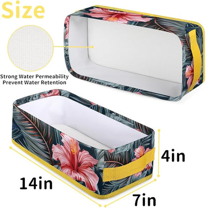 Beautiful Tropical Flowers Bathroom Storage Basket, Foldable - Image 2