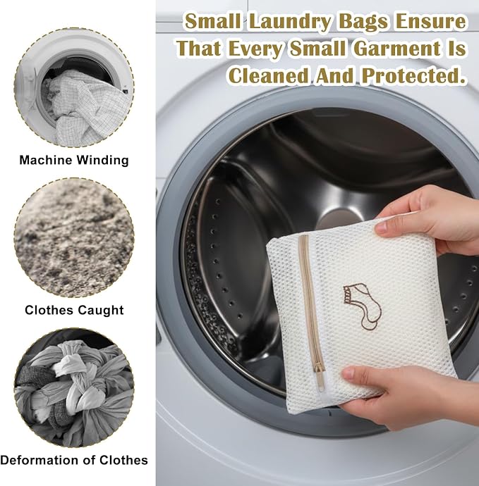 4 Pcs 7.87×7.09 Inch Small Mesh Laundry Bags - Image 6