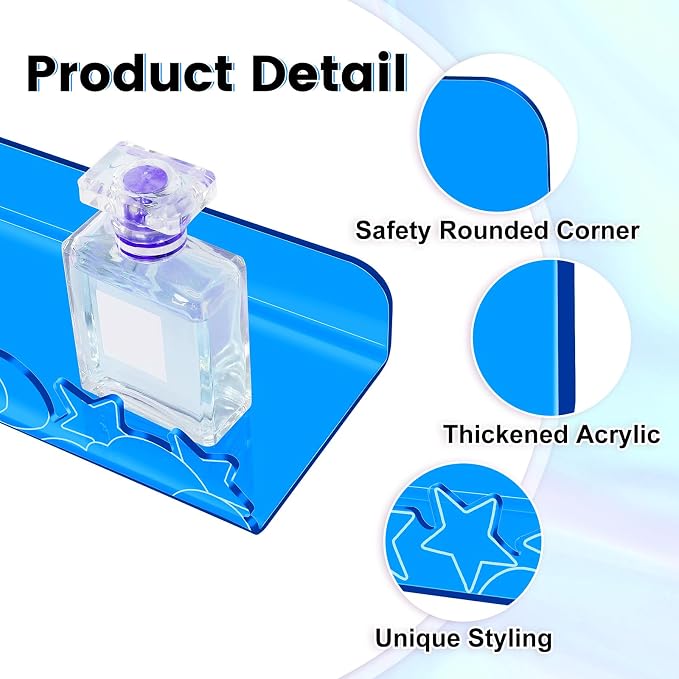 Floating Shelves for Wall, 4 Pack 15.7’’x 3.5’’Adhesive Acrylic Shelves - Image 4