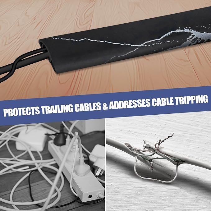 Floor Cord Cover Self Adhesive Cord Hider, 3.3FT Cable Management, Extension - Image 4