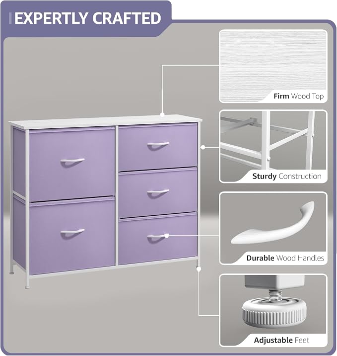 Sorbus Kids Dresser with 5 Drawers - Image 4