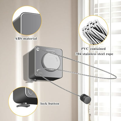 Retractable Clothesline Indoor, Non-Sagging Outdoor Clothes Line retracting - Image 3