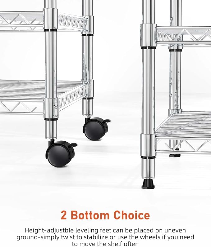 HealSmart 3-Tier Heavy Duty Storage Shelving Unit, 24.02" D x 13.78" W x 21.97" - Image 7