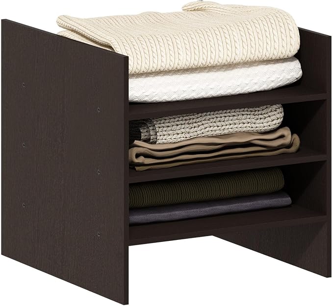 Furinno Cubicle 3-Shelf Cube Insert, Cube Organizer, Dark Oak | Shelf Dividers - Image 6
