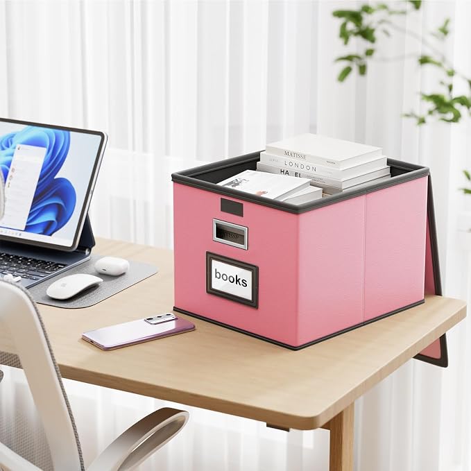 File Organizer Box with Lids, Collapsible File Folder Organizer | File Box with - Image 2