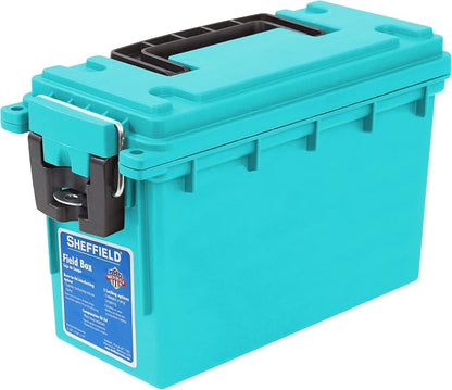 Sheffield Ammo Box Made in USA, Stackable Lockable Ammo Storage Box, Teal | by Sheffield