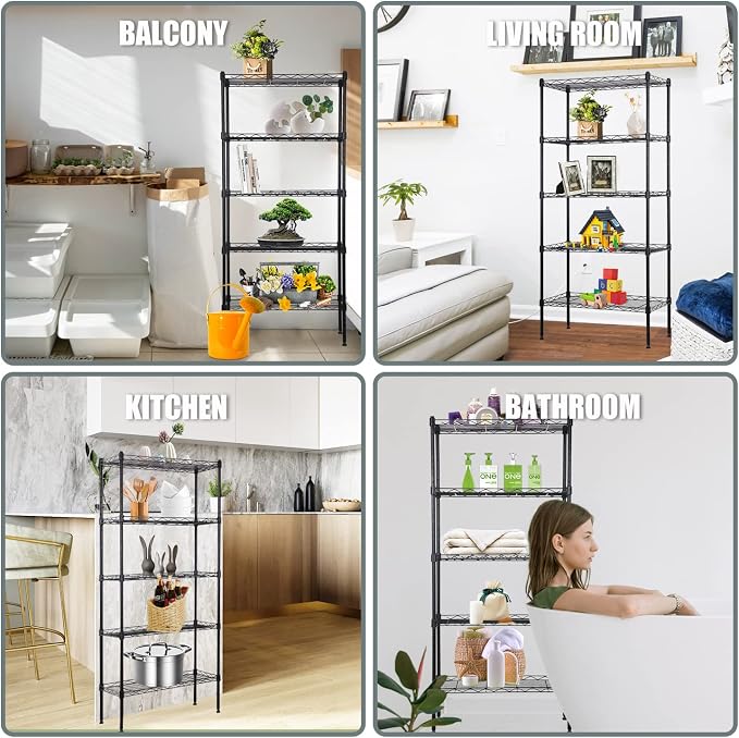 NChanmar 5-Tier Metal Shelving Unit Storage Shelves 48"x21"x12" Heavy Duty - Image 7