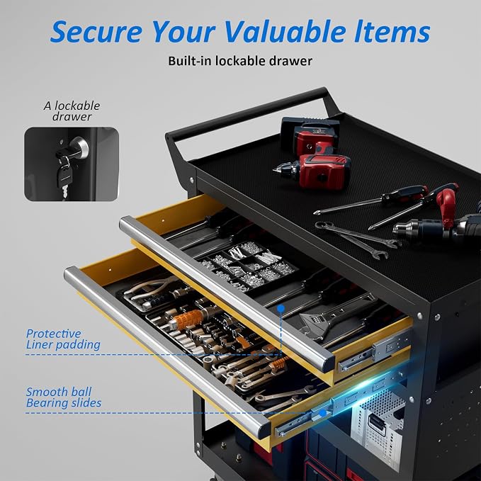 5 -Tier Heavy Duty Rolling Tool Cart on Wheels - Image 6