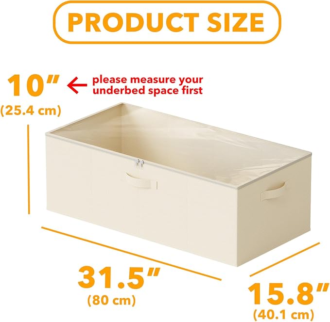 SpaceAid 2 Pack 10" High Under Bed Storage Containers, Large Underbed Storage - Image 3