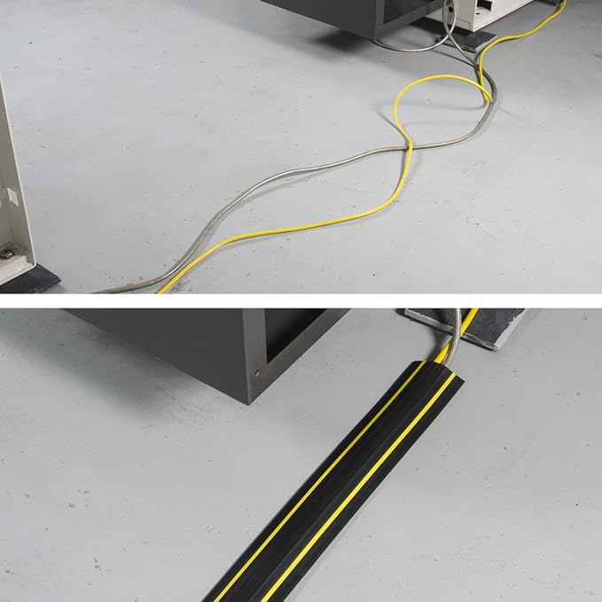 D-Line 30ft Floor Cord Cover, Made in USA Linkable Cable Protector, Hide - Image 2