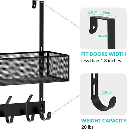 LUCYCAZ Over The Door Hooks Organizer, Back Door Storage - Image 3