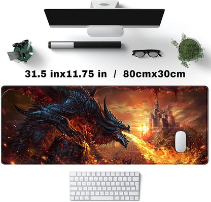 Japanese Desk Mat Dragon Castle Desk Pad Game Aesthetic Mouse Pad Large Gaming - Image 4
