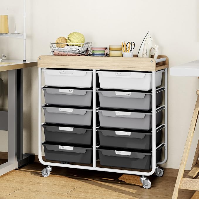 10 Drawer Rolling Storage Cart - Image 8