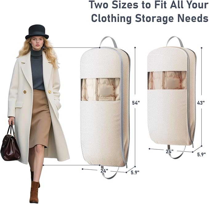 DIMJ 2 Pack 43" Space Saving Garment Bags - Image 3