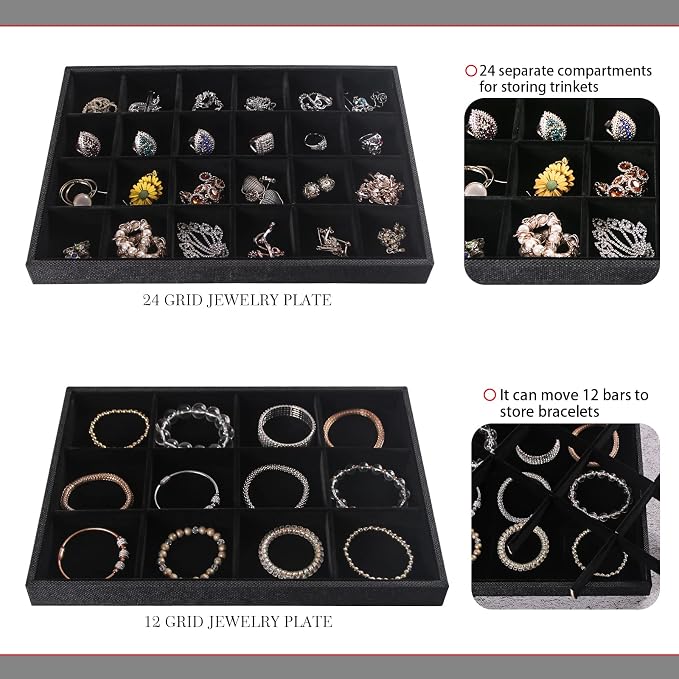 Julysky 4 Pcs/set Stackable Jewelry Organizer Trays - Image 3