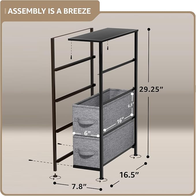 Sorbus Narrow Dresser with 4 Drawers - Image 3