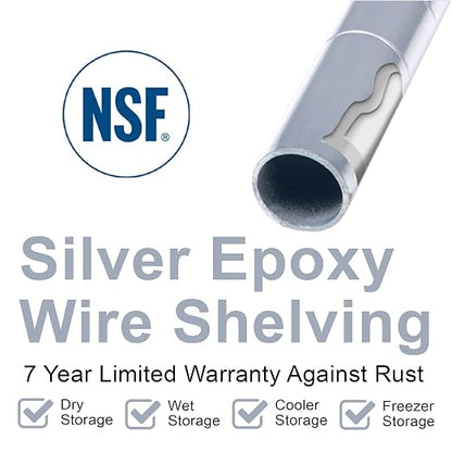 Nexel "Nexel 24"" x 30"" x 86"", 4 Tier, NSF Listed Adjustable Wire Shelving - Image 3