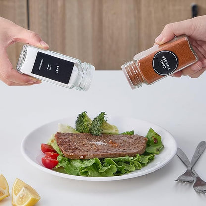 36 Glass Spice Jars with 576 Labels-Spice Jars with Black Metal Caps, 4oz Empty - Image 4