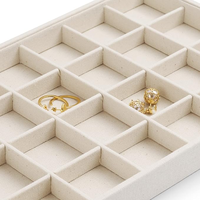 Oirlv Stackable 12 Girds Jewelry Trays Jewelry Storage Tray Showcase Display - Image 5