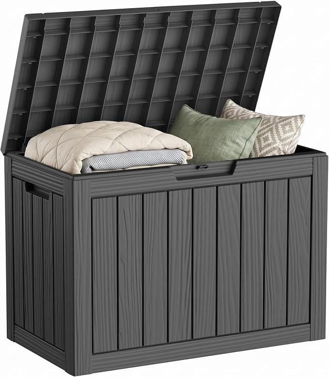 DRATO 50 Gallon Outdoor Storage Box Waterproof, Lockable Resin Deck Box by DRATOprovidesawarmandcozy