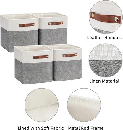 HNZIGE Fabric Cube Storage Baskets Bins Cube Baskets 11x11, Foldable Storage - Image 6