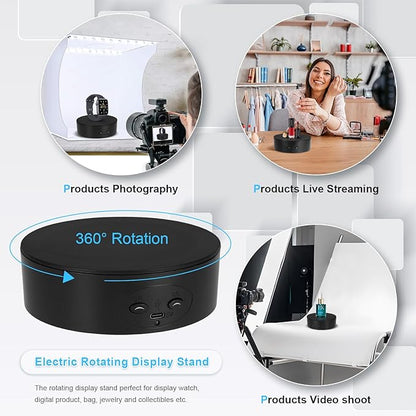 Motorized Rotating Display Stand, 5in/11lbs Load, 360° Rotating Platform - Image 3
