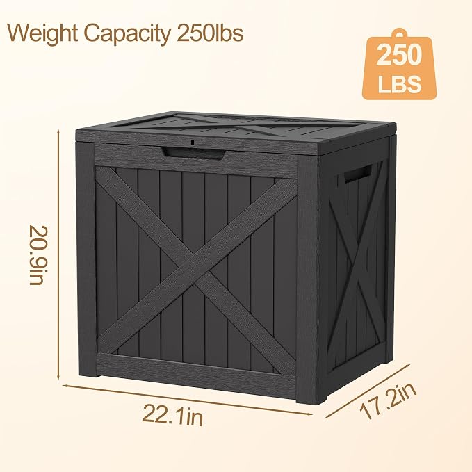 35 Gallon Waterproof Resin Deck Box, Outdoor Lock Toy Storage Bins Container - Image 6