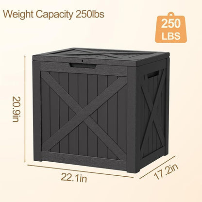 35 Gallon Waterproof Resin Deck Box, Outdoor Lock Toy Storage Bins Container - Image 6