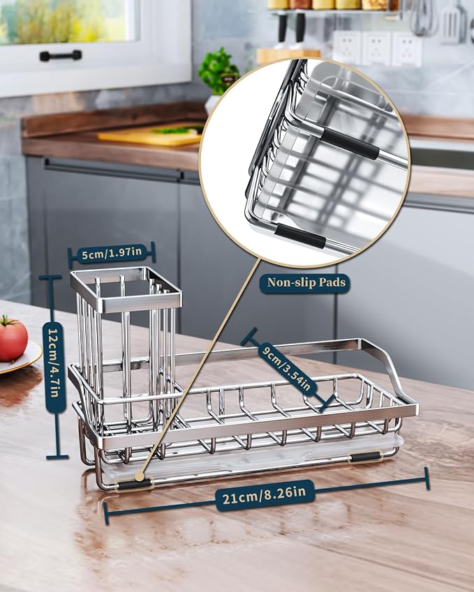 Consumest Sink Caddy, Kitchen Sponge Holder - Image 7
