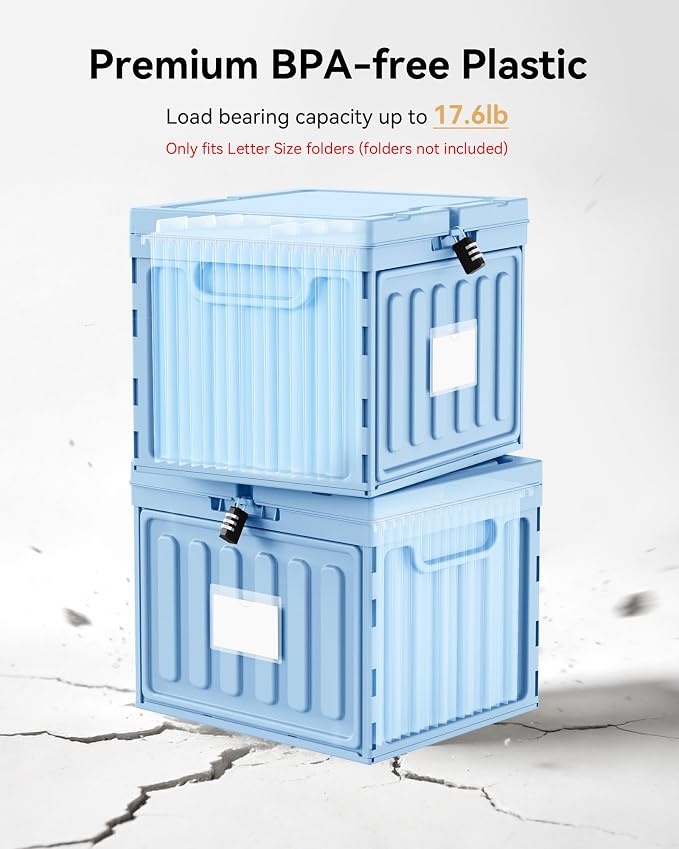 Lockable Stackable Plastic File Box - Image 4
