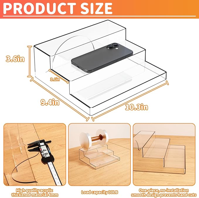 Yieach 3 Tiered Acrylic Display Stands - Image 2