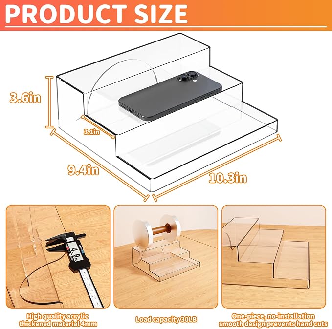 Yieach 3 Tiered Acrylic Display Stands - Image 2