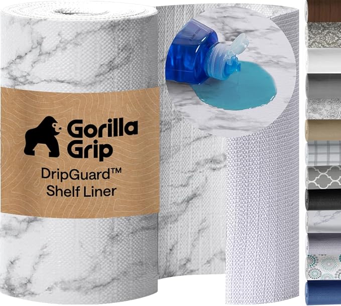 GORILLA GRIP DripGuard Shelf Liner, Non-Adhesive Drawer and Kitchen Cabinet by Unknown