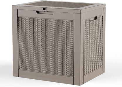 Vixzen 36 Gallon Deck Boxes Outdoor Waterproof, Lockable Resin Storage Box by Vixzen