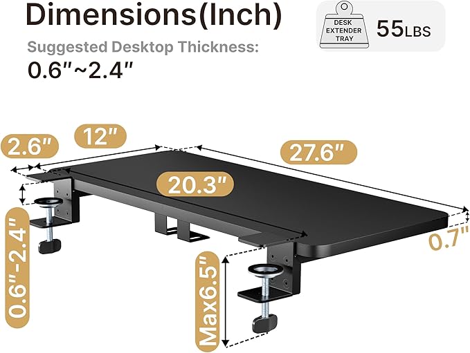 Desk Extender Tray, Desk Extension - Image 6
