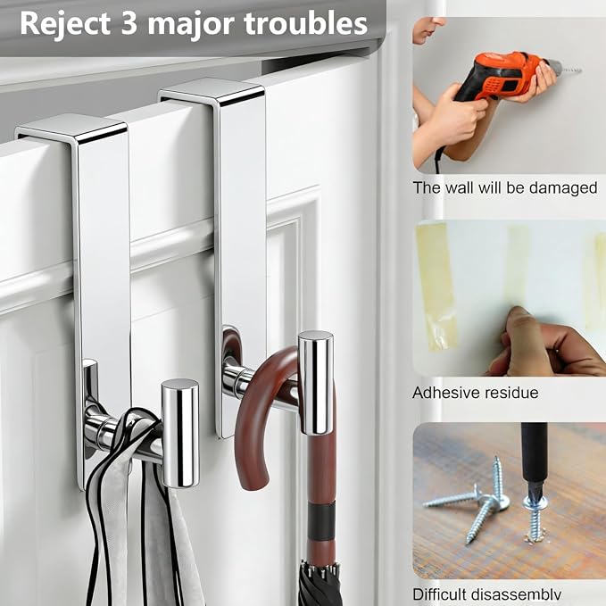 PMMASTO 2-Pack Over The Door Hooks - Image 2
