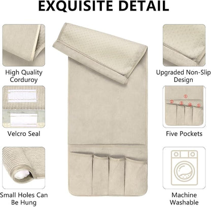 Remote Control Holder, Armchair Caddy Couch Caddy, Anti Slip Corduroy Tv Remote - Image 5