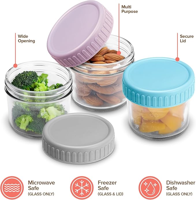 Stock Your Home Glass Bariatric Portion Control Containers, 4 oz Mini Food - Image 4
