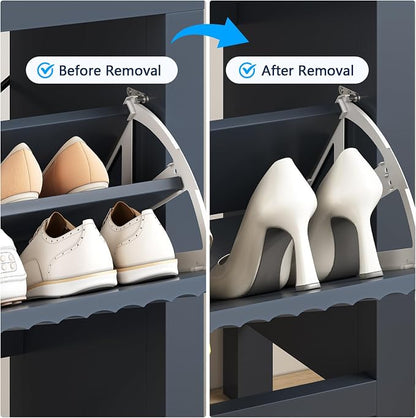 Fluted Shoe Cabinet Storage - Image 5