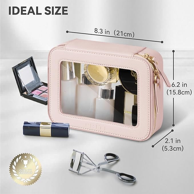 Prite Clear Makeup Bag Cosmetic Organizer Case Waterproof Travel Toiletry Bag - Image 2