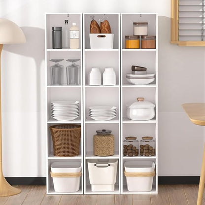 Cube Bookshelf, 5 Cube Storage Organizer, Freestanding 5 Tier Open Display Shelf - Image 6