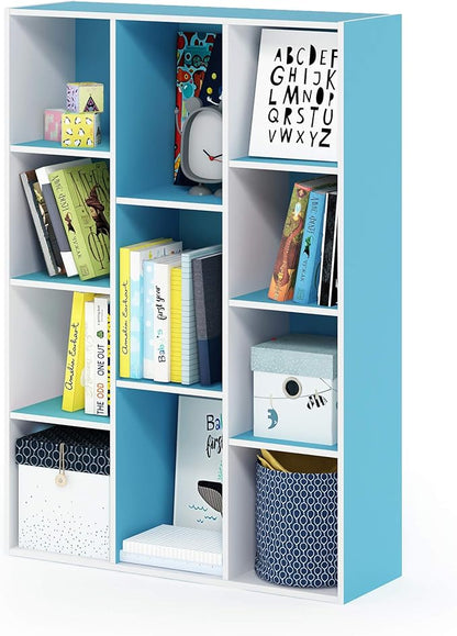 Furinno LUDER Book Shelf, 11-Cube Bookshelf, Reversible Bookcase, 9.4 x 29.1 x - Image 3